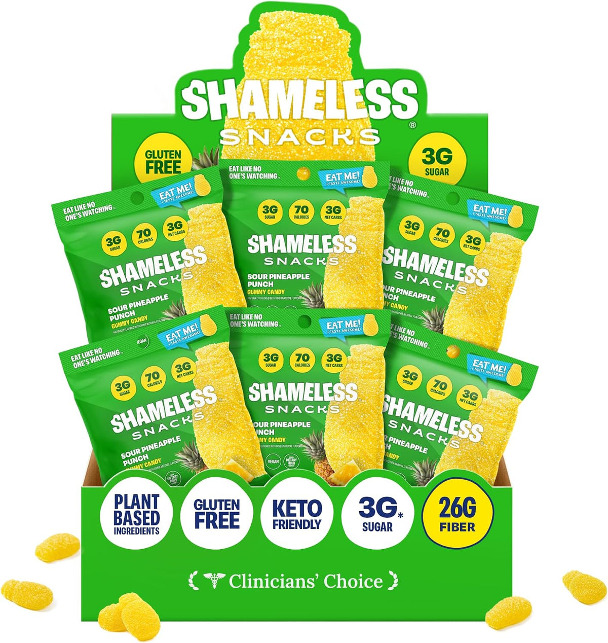 Shameless Snacks Candy Carnival - Sour Candy & Fruit Snacks, Gummy Candy Variety Pack, Strawberry Orange Mango Cola, Keto Snacks 3g Sugar Gluten Free for Kids & Adults - Image 14