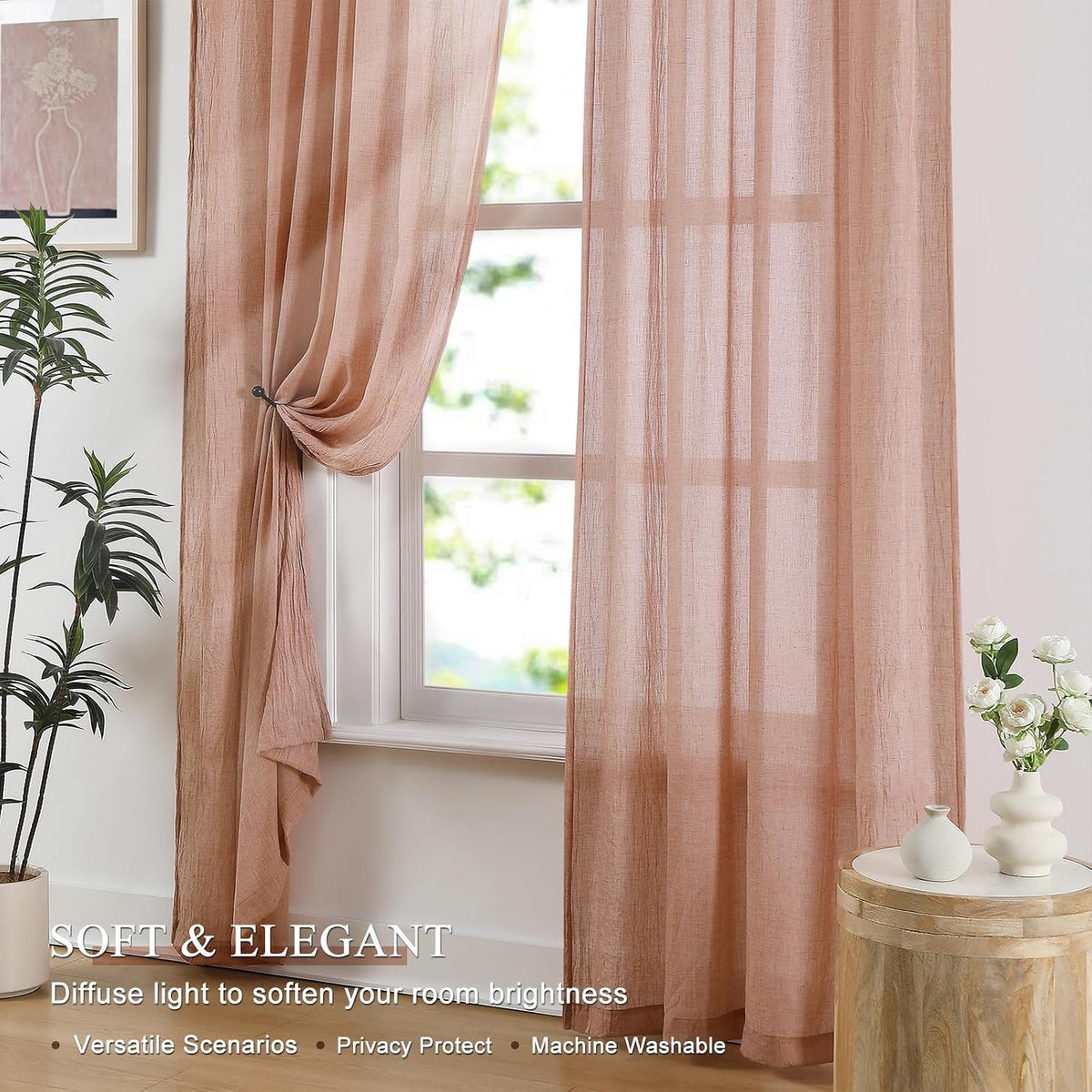 Melodieux bedroom window drapes hanging with rod pocket header