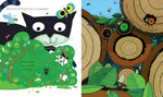 Children book cut through holes and garden wildlife illustrations
