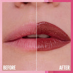 Close up of Maybelline Wild Card red matte lipstick