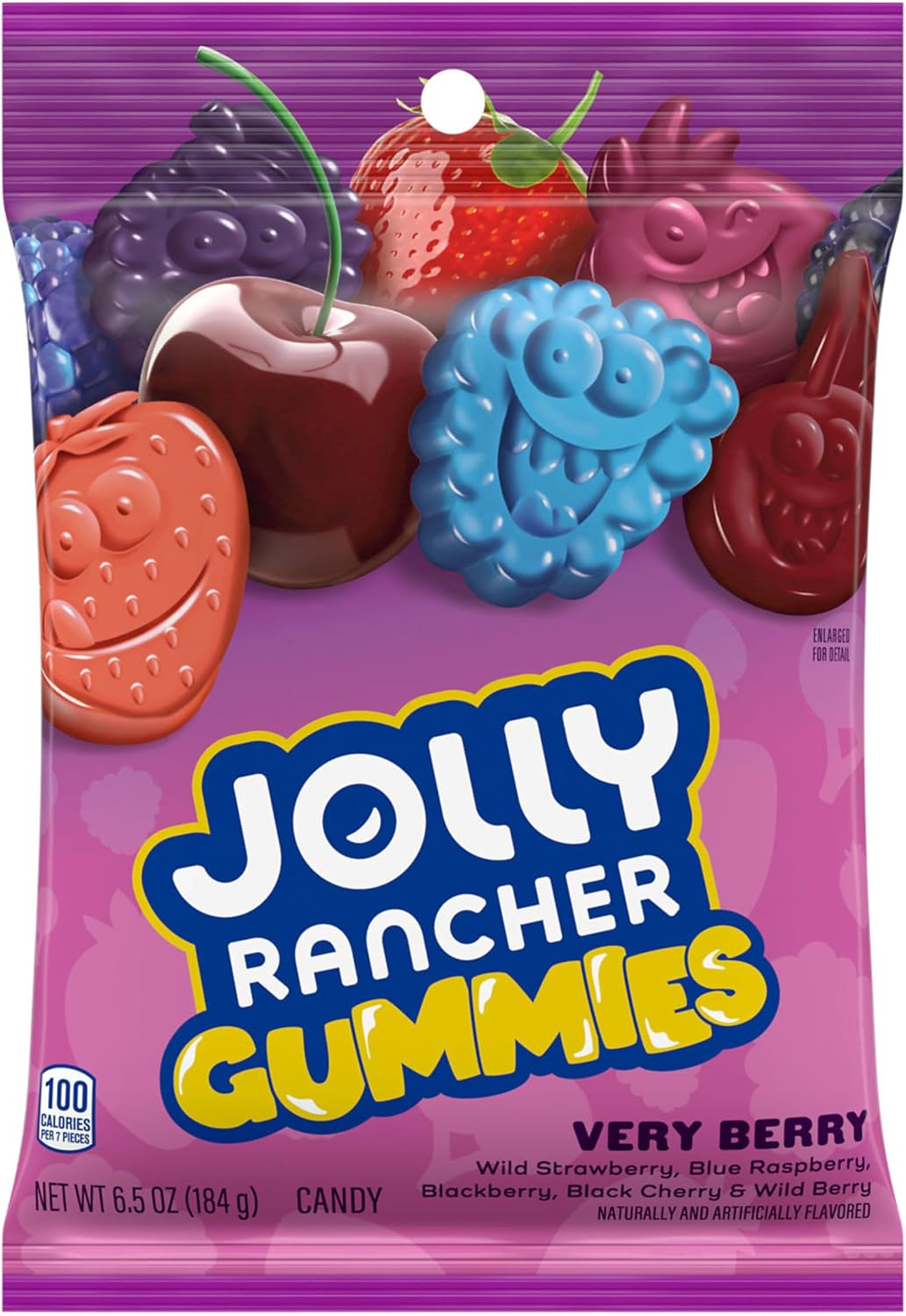 Assorted fruit-shaped chewy berry candies showing blue raspberry and wild strawberry shapes.