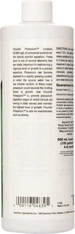 Seachem Flourish Potassium 500ml back label details