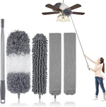 Microfiber Feather Duster Kit with Extension Pole (30–100") – Bendable Washable Heads, Extendable Dusters for Cleaning Ceiling Fan, High Ceiling, Blinds, Furniture & Cars (5 Pcs) - Image 1
