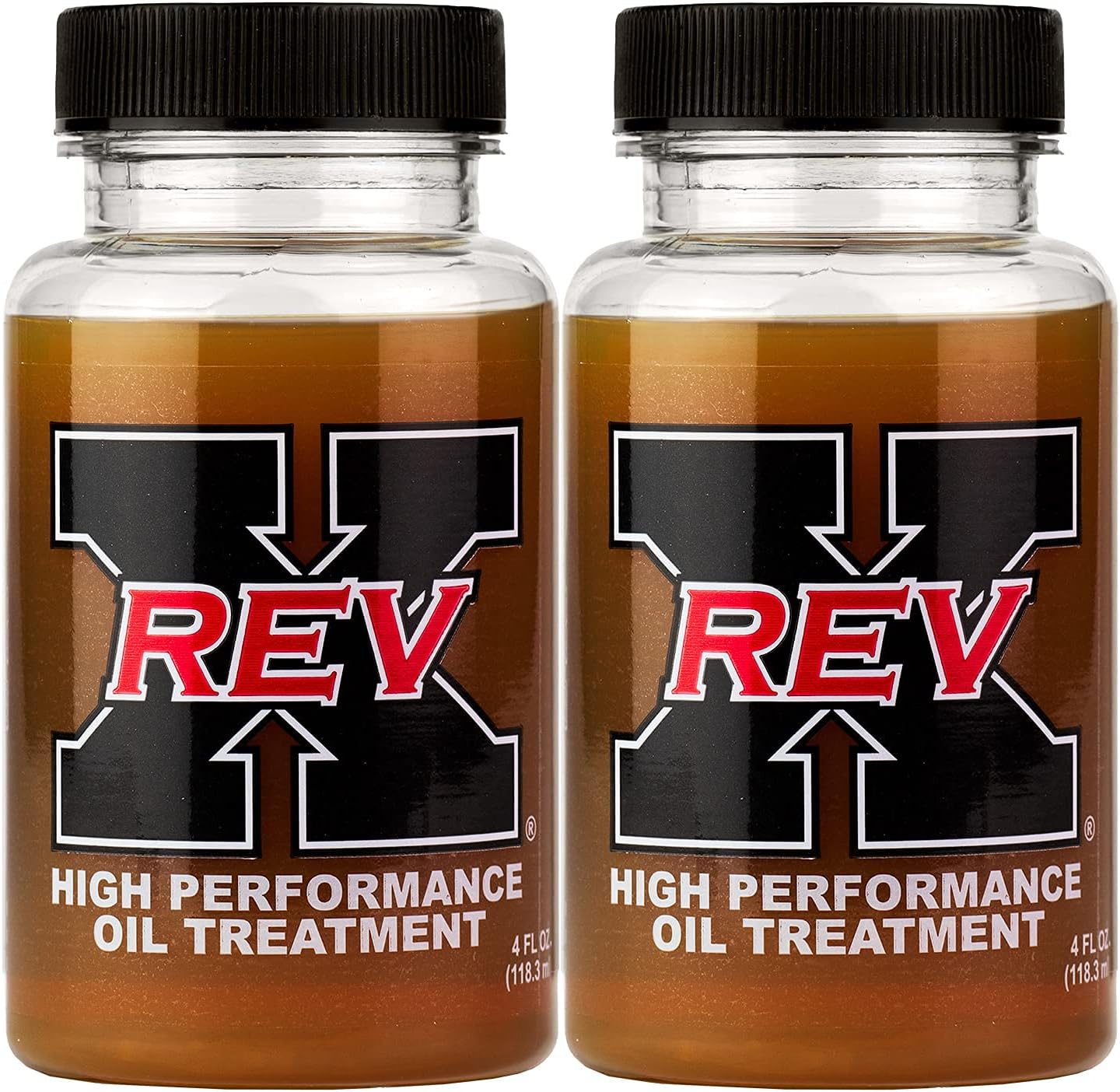 Rev X Stiction Fix Oil Treatment front view showing two 4 fluid ounce bottles