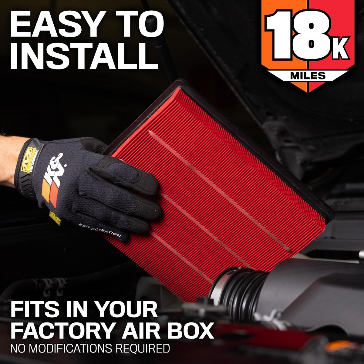 K&N Nissan Pathfinder replacement filter close up