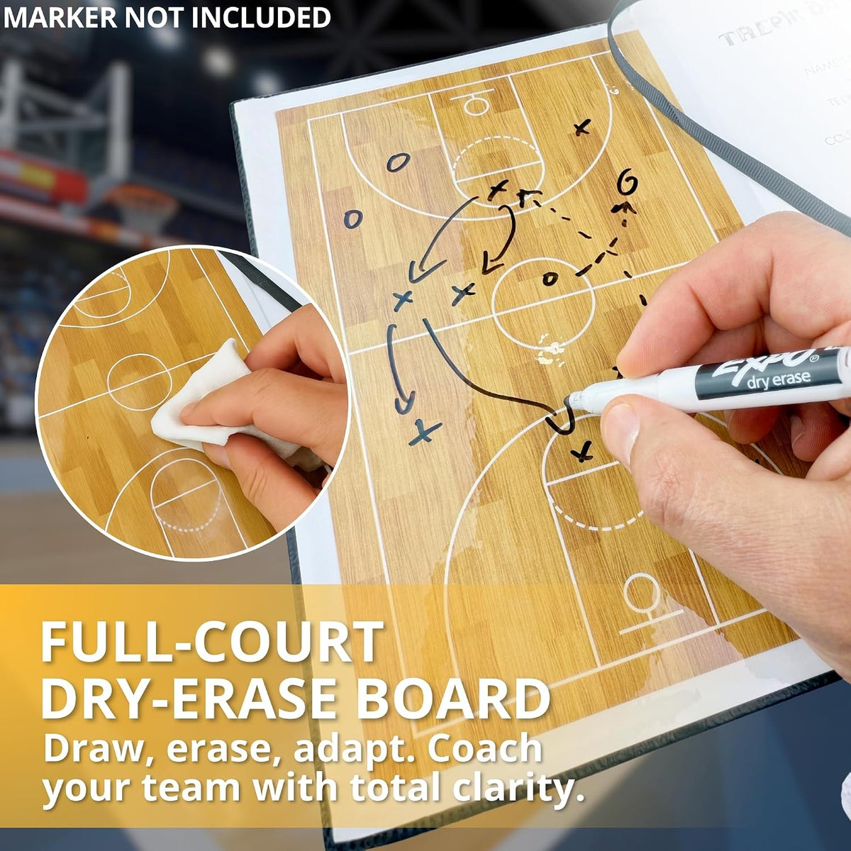 Field Equipt basketball playbook open notebook layout