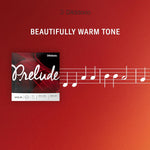 Detailed view of the silk wrapping on D'Addario Prelude violin strings