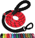 Jenico rope dog leash front view showing red color