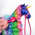 Midnight Rainbow unicorn toy side profile with accessories