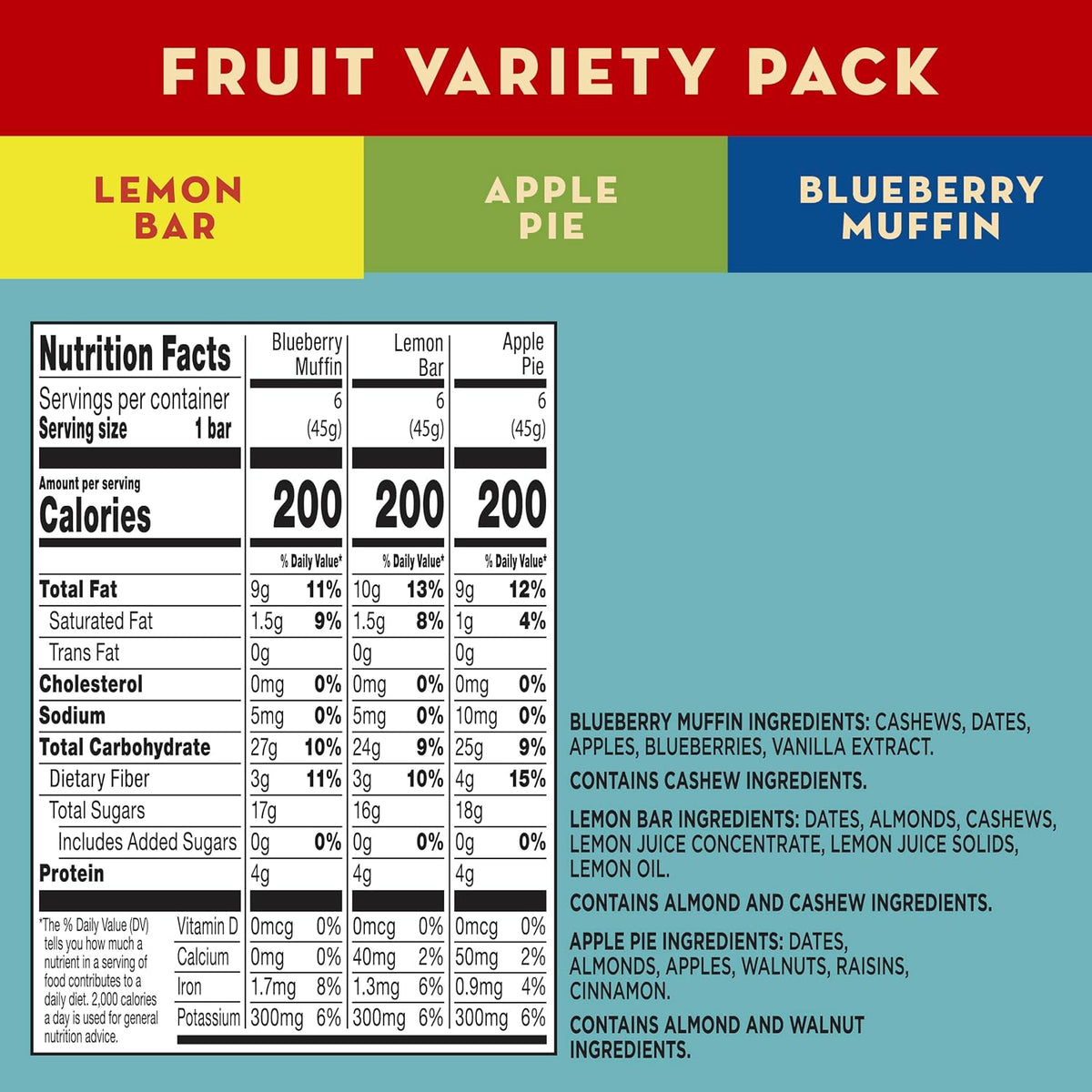 Larabar vegan energy bars packaging displaying individual Blueberry Muffin flavor.