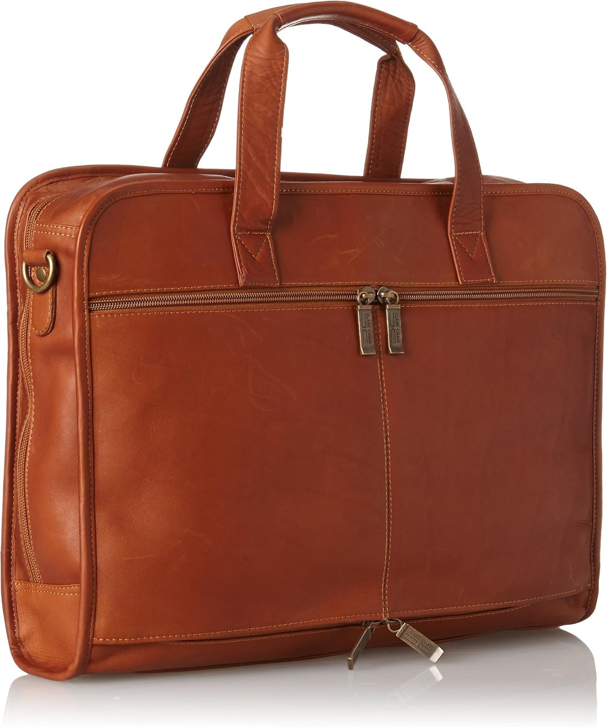 Claire Chase leather briefcase side angle view