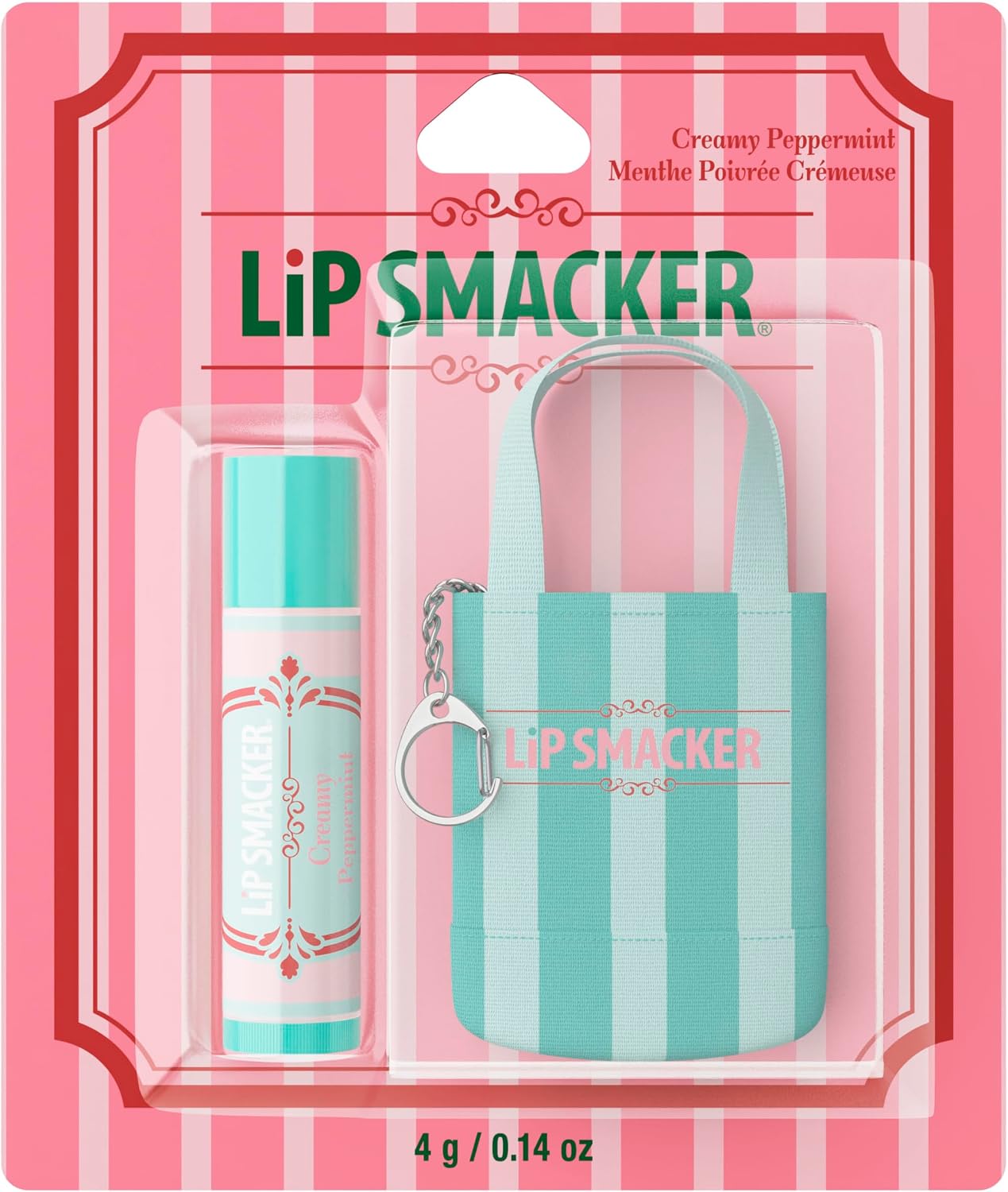 Lip Smacker Creamy Peppermint moisturizing lip balm stick packaging detail