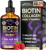 Nutraharmony liquid biotin and collagen front view bottle packaging