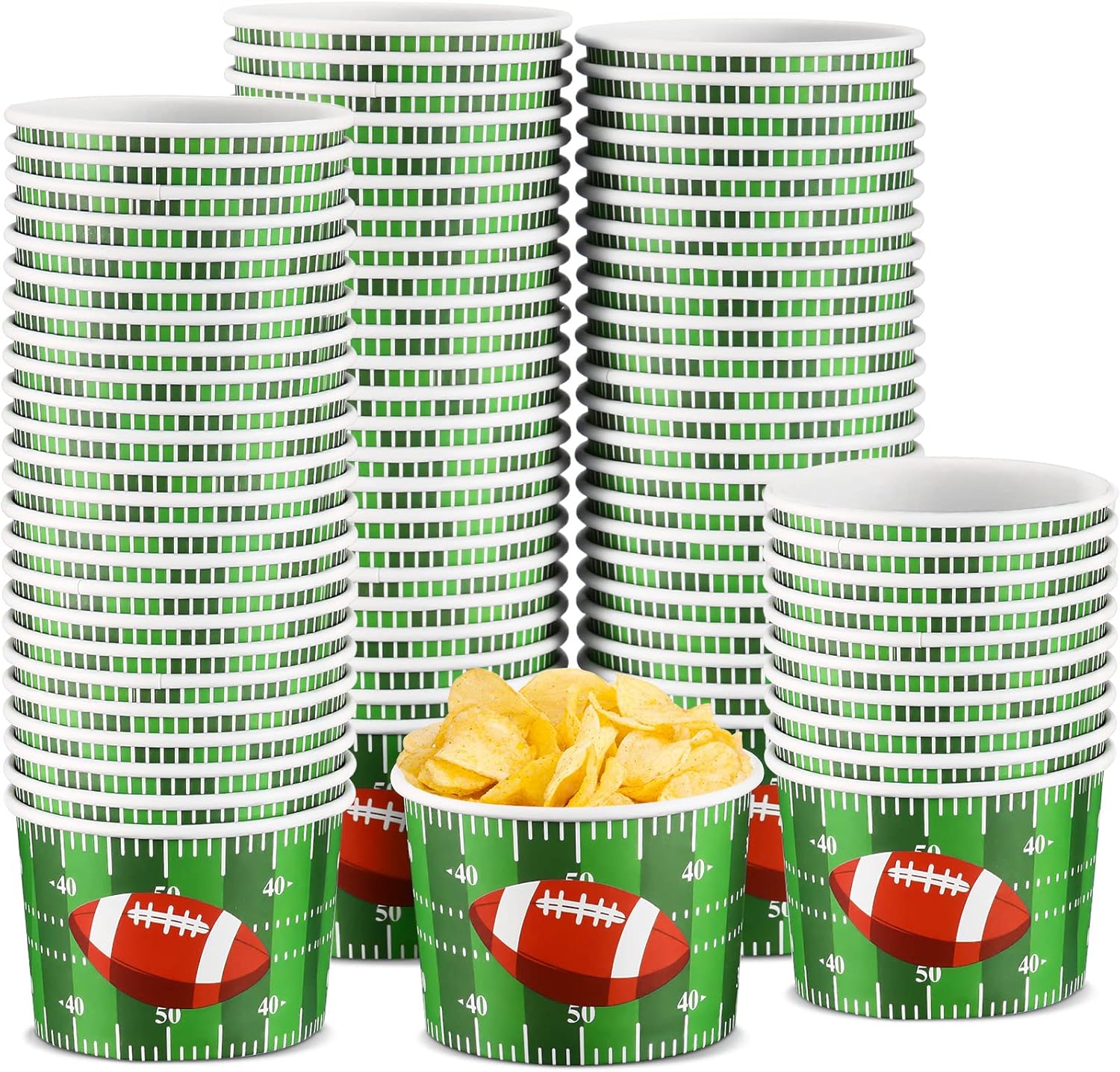Chengu Football Snack Bowl set of 48 pieces for sports party decorations.