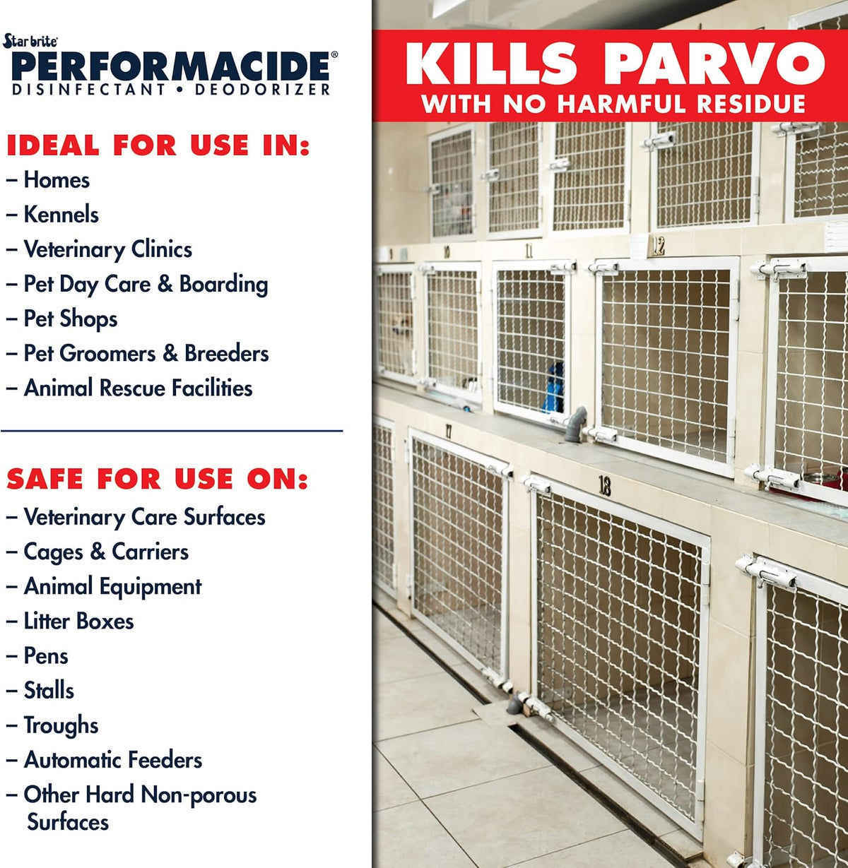 Performacide no rinse professional kennel and veterinary disinfectant bottle