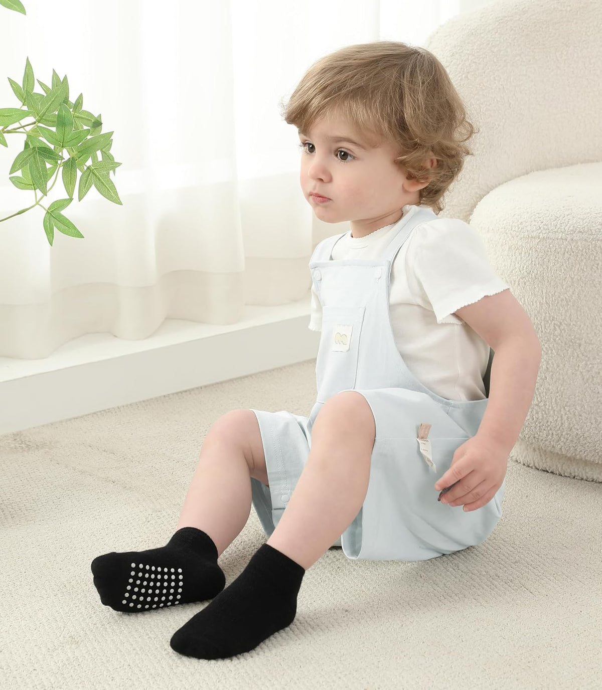 JAKIDAR toddler cotton socks grip sole display