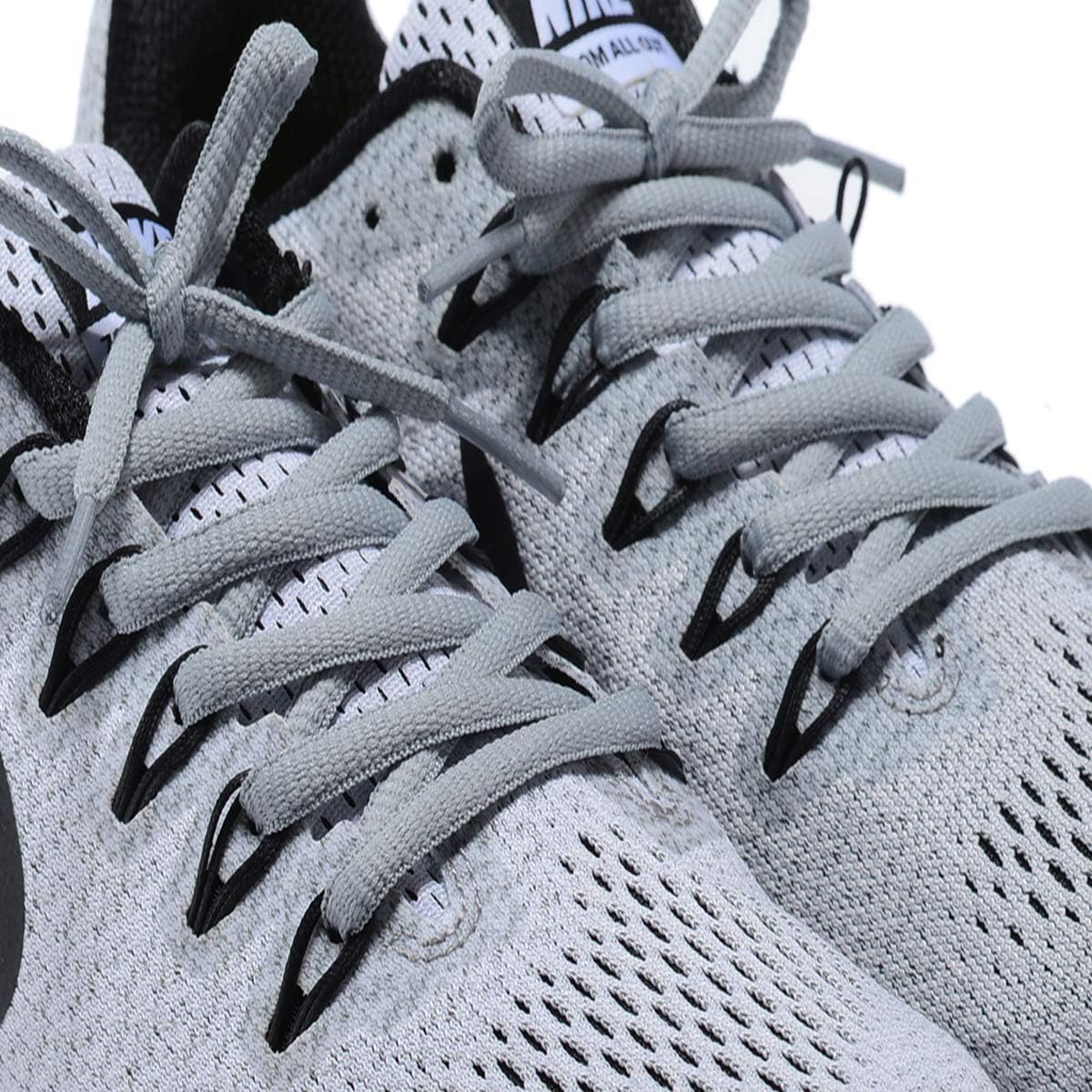 Close-up of durable plastic aglets on athletic shoe laces