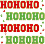 Knitgrip Christmas patches front view showing red and green chenille letters