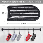 Leadiy striped hot handle holders texture and stitching close-up