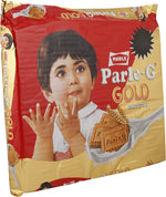 Parle-G Gold golden baked biscuits close up view