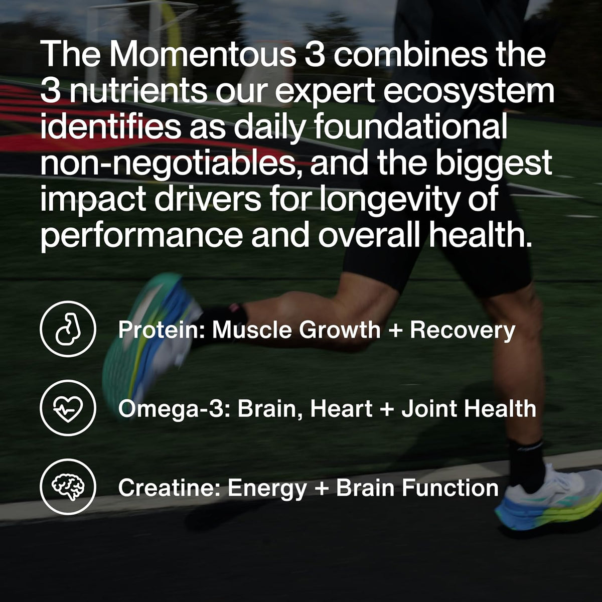 Momentous creatine monohydrate powder container packaging