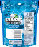 ICE BREAKERS minty chewing gum cubes showing the textured cooling crystals up close