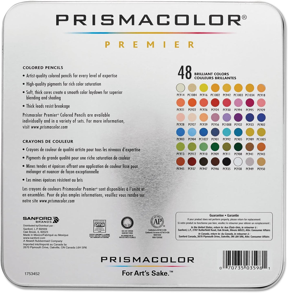 Prismacolor woodcase pencils set open view