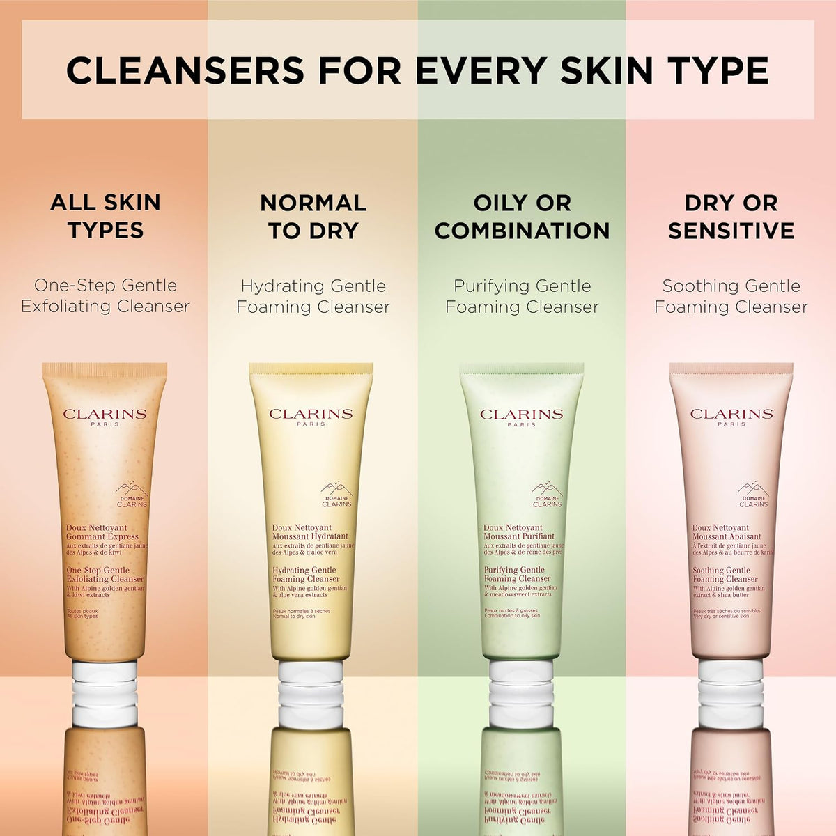 Clarins hydrating gentle foaming face cleanser side profile angle view