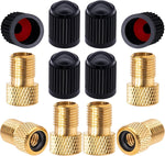 2PCS Brass Presta Valve Adapter, Convert Presta to Schrader Adaptor, Inflate Tire Using Standard Pump or Air Compressor for Bikes, 2 Pack Black Tire Valve Caps(Reticulated Grain Style) - Image 11