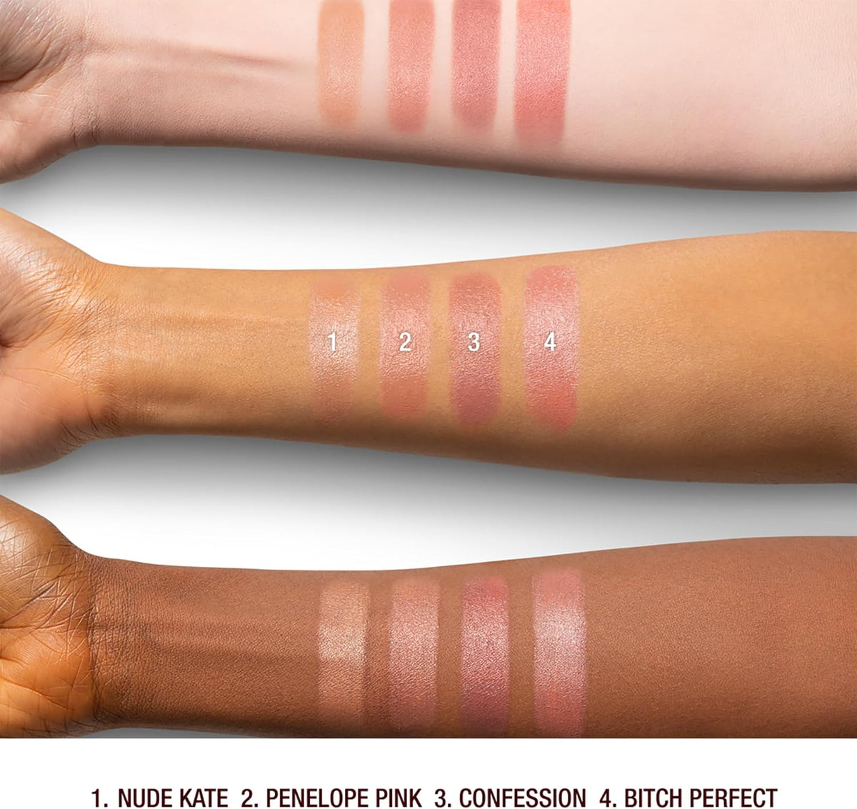 Penelope Pink satin lipstick bullet texture view