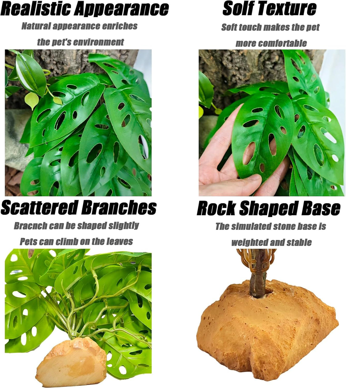Woyrise artificial plant for bearded dragon and gecko enclosure