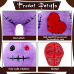 Kathfly 8 Pcs Voodoo Doll Set 7" Voodoo Horror Doll with 7 Pcs Skull Pins Creepy Ghost Dolls Revenge Stress Relieving Inspirational Positive Ornament Gift for Friend Coworkers Birthday Gifts(Purple) - Image 4