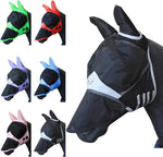 T TEKE Fine Mesh Horse Fly Mask w/Ears & Nose, UV Blocking 3D Eye Visor with Extra Fleece Cushioned Forehead, Protection from Insect Pests - Image 11