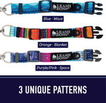 Durable nylon martingale collar with heavy duty quick release buckle closure