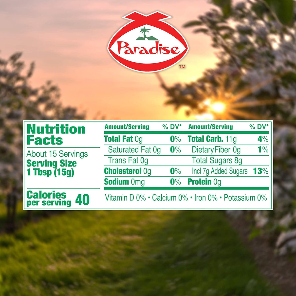 Paradise Red Cherries packaging details and branding