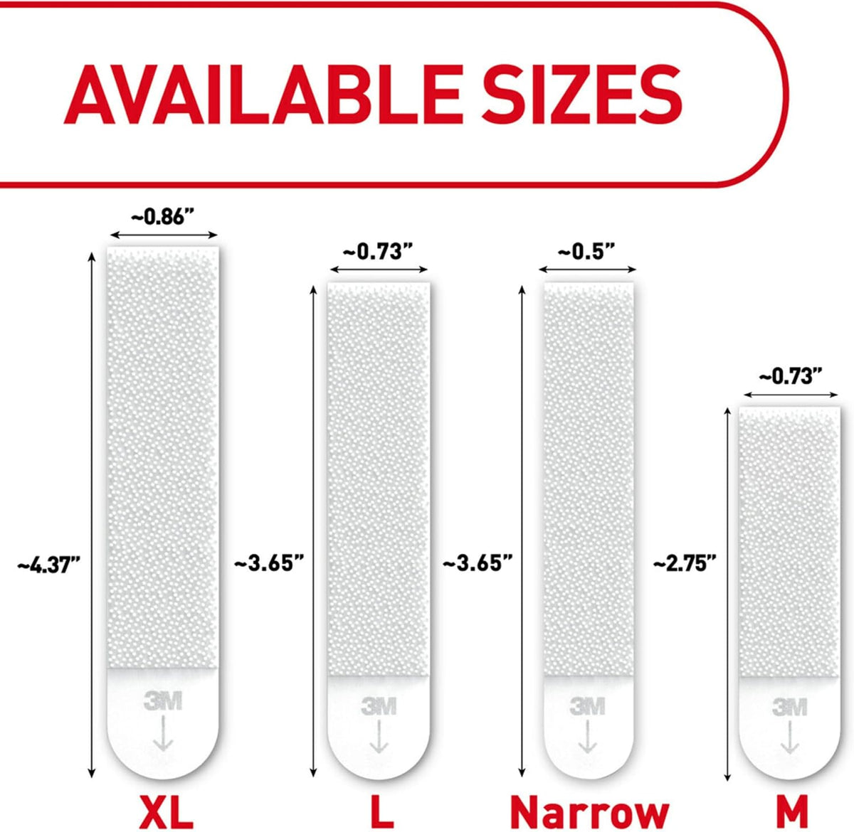 Clean white finish of damage free hanging strips