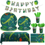 Cecnamt dinosaur birthday decorations full set display with plates and banner