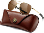 SUNGAIT Men's Military Style Polarized Pilot Aviator Sunglasses Bayonet Temples - Image 13