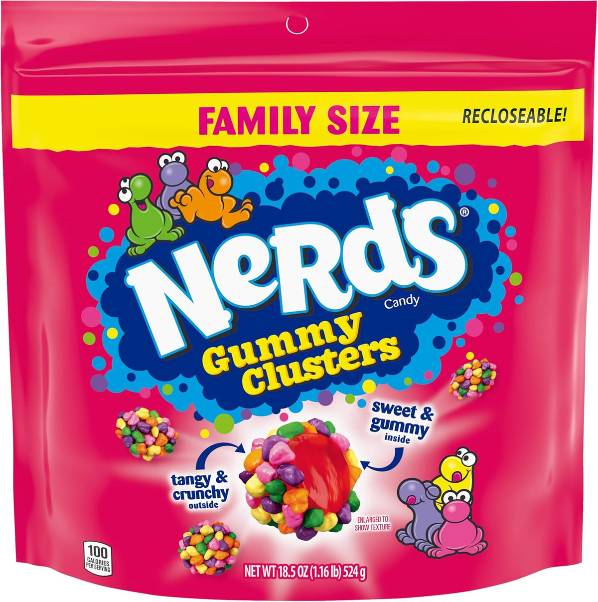 NERDS Gummy Clusters, Candy, Rainbow, Crunchy and Gummy, 18.5 oz - Image 10