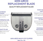 Wahl Number 30 fine cut silver detachable pet groomer blade close up