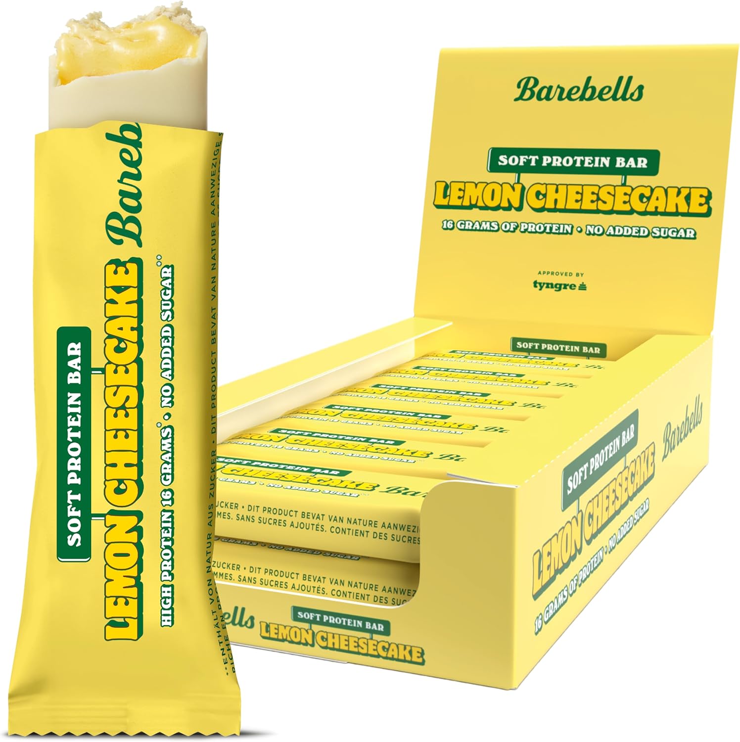 Barebells Soft Protein Bar Lemon Cheesecake front packaging view