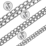 Mystercome medium size dog chain training collar laid flat showing total length