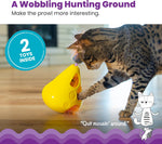 Catstages yellow cheese wedge cat toy with wobble base