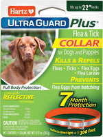 Hartz UltraGuard Plus Flea & Tick Collar for Dogs and Puppies, 7 Month Flea and Tick Prevention and Protection Per Collar, Reflective Orange, up to 22 Inch Neck - Image 1