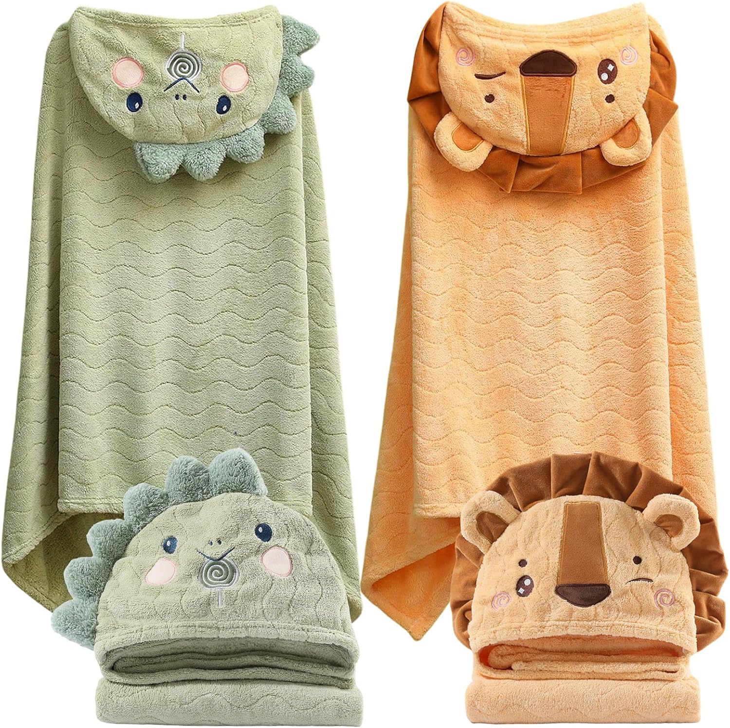 Kmilro toddler hooded bath towel set front view