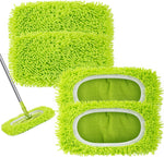 Unoutur reusable microfiber mop pads four piece pack laid flat showing textured cleaning surface