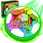 Hanroni dinosaur hover soccer ball front view showing glowing LED lights