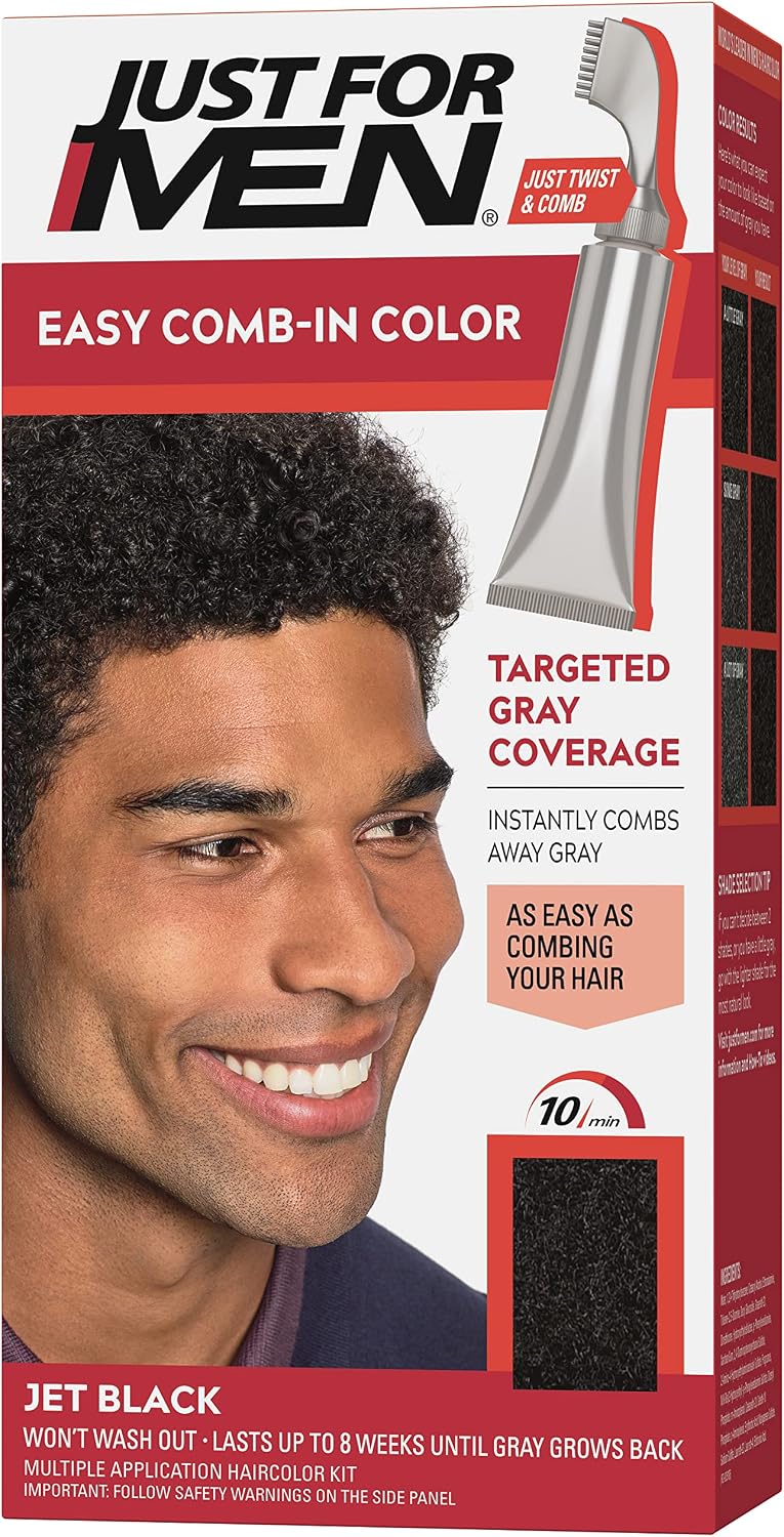 Just For Men Easy Comb-In Color Jet Black front packaging
