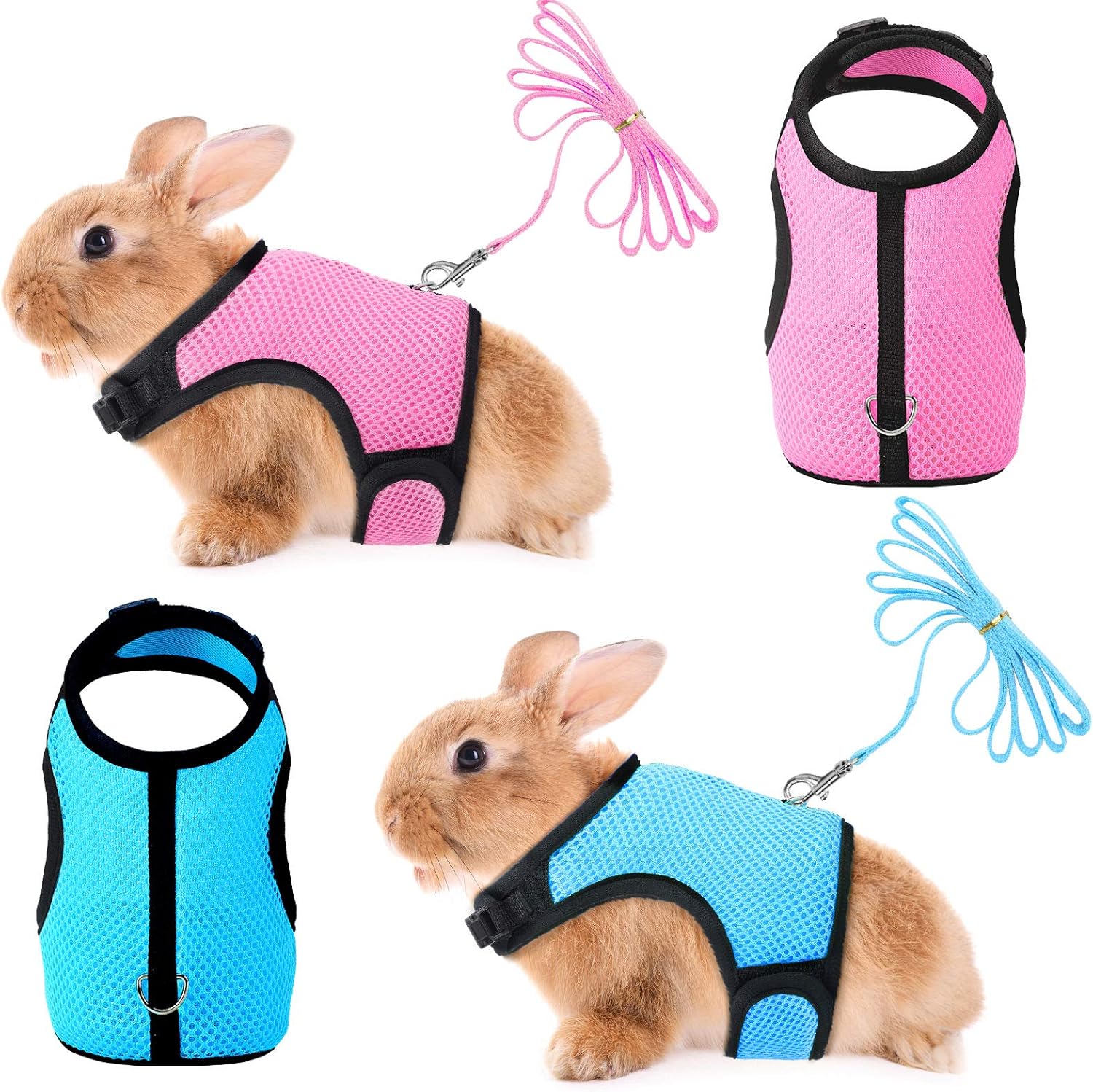 Satinior bunny rabbit harness and leash set front view