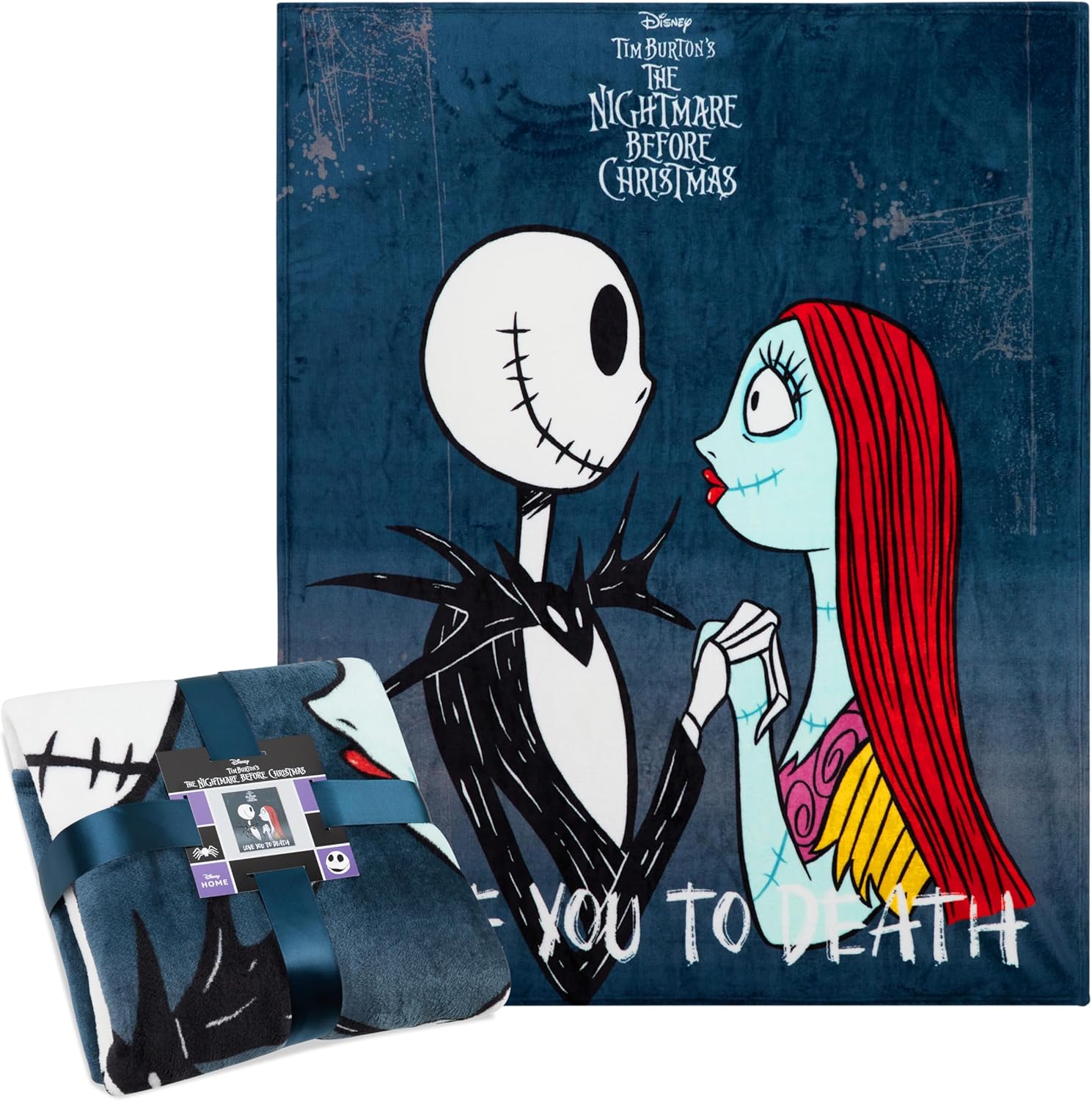 Disney Nightmare Before Christmas fleece throw blanket front view